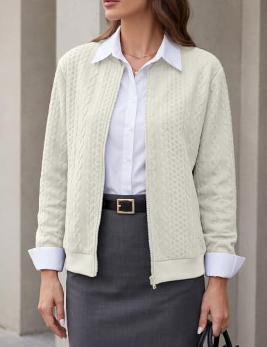 Image of Zip Up Sweatshirts for Women Casual Outfits Cardigan Outerwear Trendy Winter Jackets Coat