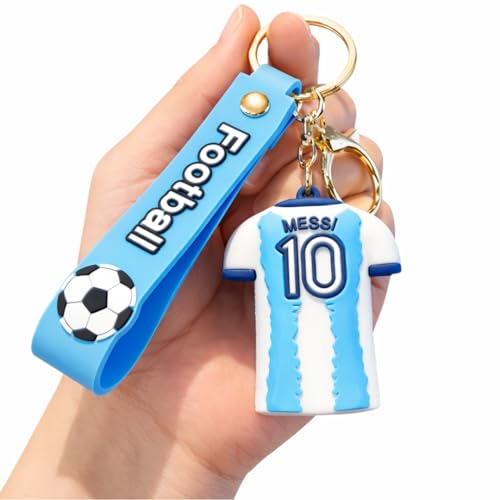 Image of Football jersey Keychain | Ronaldo key chains | messi Keychain | 3D Cute silicone key chain for bike men | soccer Keyring gifts for boys | anime key holder for bag