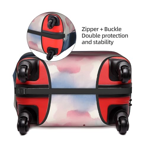 Colorful Gouache Print Protective Suitcase Cover Washable Travel Luggage Protector with Concealed Zipper4