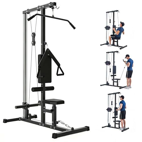 STMHOM LAT Pull Down Machine for Home Gym, Floor-Standing Cable Machine with Adjustable Seat & Knee...