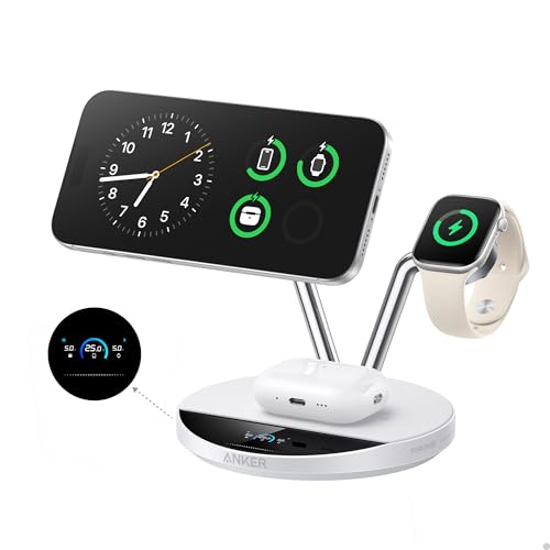 Anker Prime 3-in-1 Qi2.2 MagSafe Charging Dock with Active Cooling