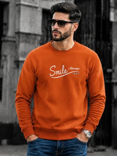 Image of Mack Jonney Men's Printed Fleece Sweatshirt|Full Sleeve Round Neck Winter Sweatshirt for Casual Wear|Travel|Gym & Everyday Style-mj-62