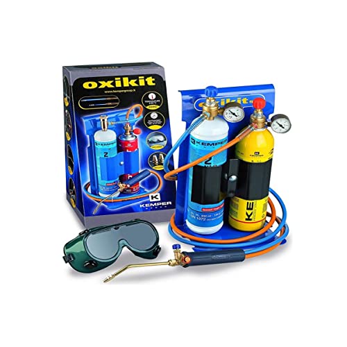 KEMPER - Chalumeau BI Gaz Professionnel OXYKIT 3300°C Avec réducteurs GAZ Manomètres +2 pointes Kit complet Brasage et soudage