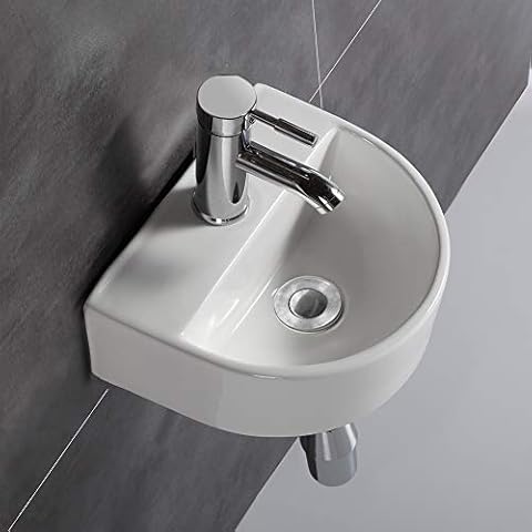 Cloakroom Oval Wall Hung Ceramic Sink Cover