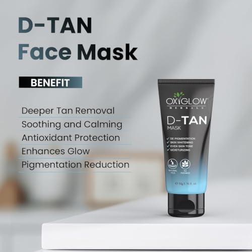 Image of OxyGlow Herbals D-Tan Mask Cream 50g | For Lightens and Brightens The Skin | Fight Pigmentation | For All Skin Type | For Women an Men