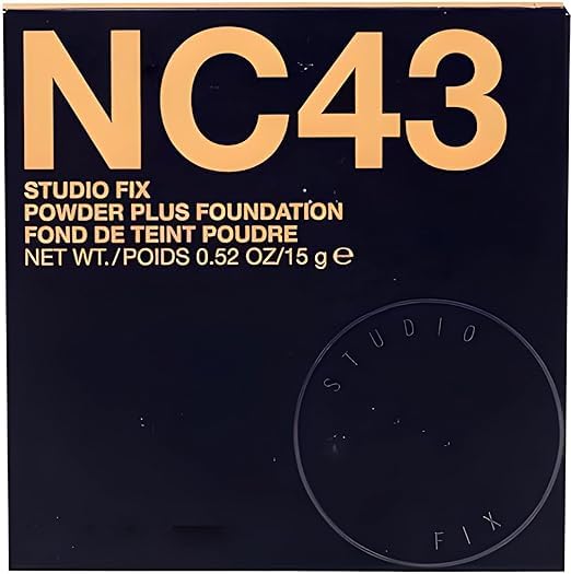 Image of M.aa.cc. Studio Fix Professional Waterproof oil-free Longlasting Liquid 24-hour colour-true foundation Matte Finish For Women, Girls 15g - Shine-Free Compact Powder (Nc43)