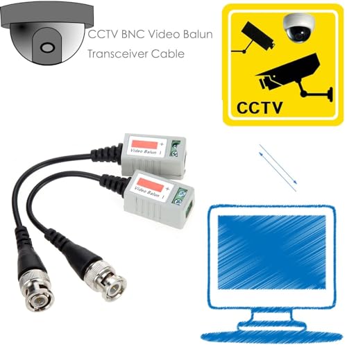 Image of XIKKART Video Balun Ahd Cvi Tvi Coax To Utp Cat6 Connector Hd 720P 1080P Cctv Bnc (Pack-4),Multicolor