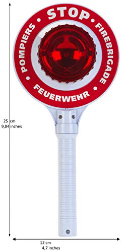 Theo Klein 8958 Feuerwehrkelle I Batteriebetriebene mit Blinklicht-Funktion I Maße: 16 cm x 3,5 cm x 29 cm I Spielzeug für Kinder ab 3 Jahren