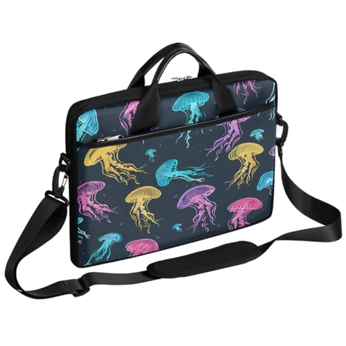 Funda para laptop con patrón de medusas coloridas 15 pulgadas miniatura 1