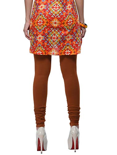 Image of Frenchtrendz Women's Cotton Spandex Stretchable Mid Rise Slim Fit Churidar Leggings Pull On
