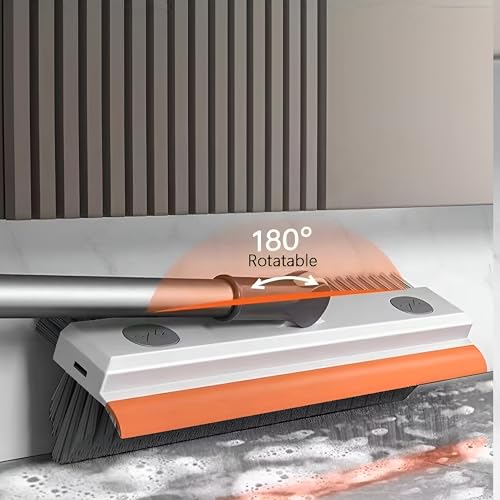 Image of Bathroom Cleaning Brush with Wiper, 3 in 1 Tiles Cleaning, 180 Rotating Floor Scrub with Long Handle (Type-1)