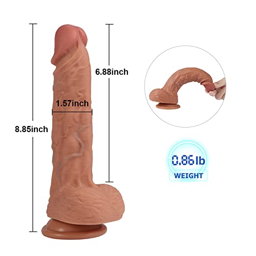 Ráº¹alÃ®stÃ¬c Not VÇbr'atÇÅ‰g DÃ¬dlo Big Long for Men Thick DÃ®lÃ®ddo for Women Pleasá»¥re StrÇ’ng Thrá»¥stÃ®ng Waterproof ÃÃ­'l'dÉ” for Female Máº¡stá»¥rbáº¡tÃ®on 9 Inch Tshirt Z29
