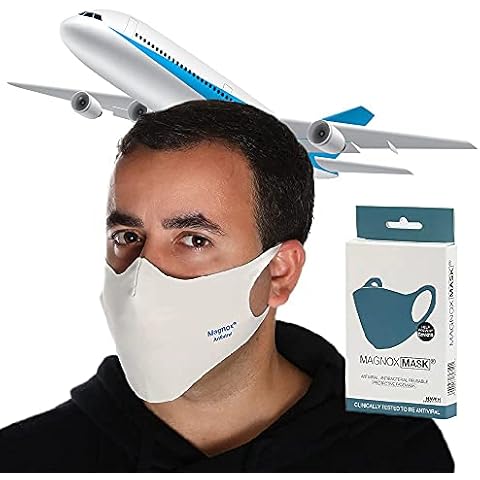 MAGNOXMASK Durable and Breathable Reusable Face Mask with Magnesium Ion Coating Protection. Face Coverings Designed for Long Flights and Public Transport Cover