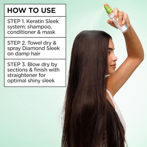 Garnier Diamond Sleek Hair Shine Spray & Heat Protection Spray, 150ml