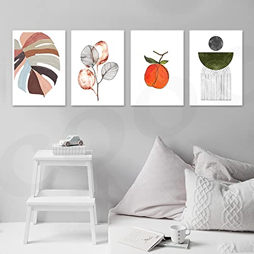 Affiches et gravures abstrait ligne feuille fleurs KEBIA 15x20cm toile salon