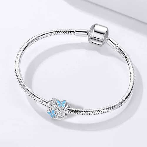 Image of Butterfly Flower Heart Bead Charms for Bracelets