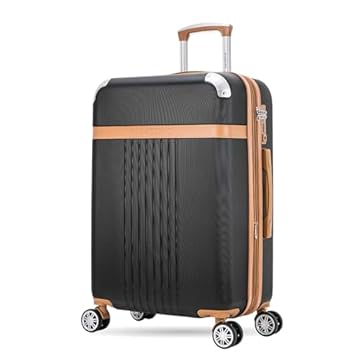 Mala de Viagem Grande Athena 30kg Rígida ABS com 4 Rodas duplas 360º e Trava de segredo númerico TSA, divisória interna com zíper e elástico de fixação, Preto, Santino - ABGV182G01