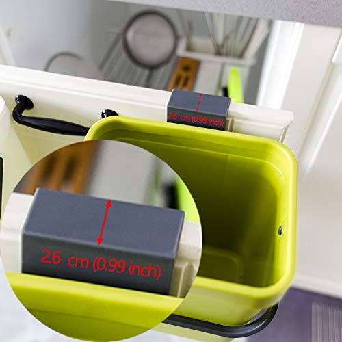 Jesintop Food Waste Basket Bin For Kitchen, Odor-Free Food Scrap Container,Small Countertop Compost Bin With Lid, Mini Garbage Can Wall Mounted Trash Can, 3L/0.8 Gal Series, Green #TOP2