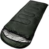 Saco de Dormir Extra Grueso, Sacos Grandes y Anchos for Acampar, portátil, Impermeable, for mochilero, Senderismo, Clima cálido Fresco para Adultos, mochilero(Black)