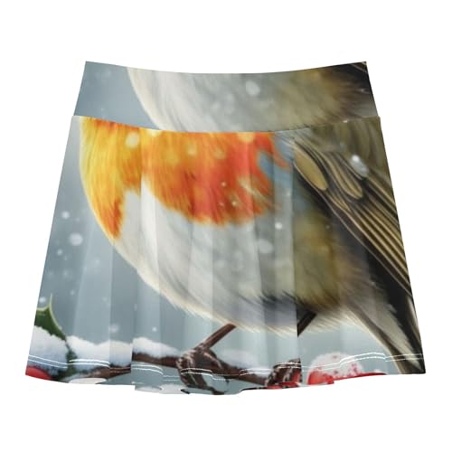Girls' Shorts Athletic Skorts Robin Bird Snow Holly Toddlers Tennis Skirts Personalized Flowy Skirt 3t