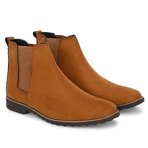 Image of Attitudist Mid Top Round Toe Chelsea Boots For Men