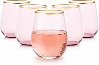 Vista 17 de Oojami 40 vasos de 12 onzas irrompibles de plástico sin tallo, para vino, champán, whisky, elegantes, duraderos, desechables, para interiores