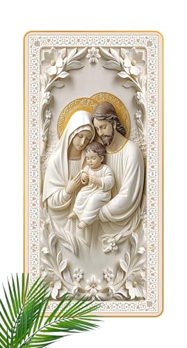 Image of Casa Rica Jesus Holy Family photo frame painting wall hanging home decoration for wall (12 inchx24 inch) (TS 061) laser cut