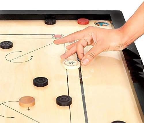 SNAPTRON Shiny Gloss Finish Full Carrom Board for Professionals and Clubs with Coins Striker Size (36x 36)
