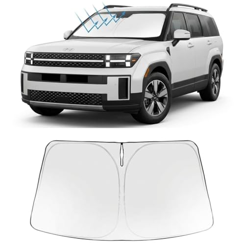 Image of Proadsy Windshield Sun Shade for Santa Fe 2024-2026 Foldable Front Sunshade Protector Sun Visor Blocks UV Rays Keep Car Cooler Accessories
