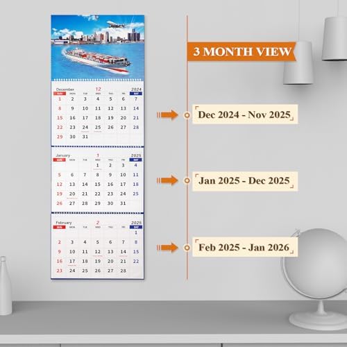 Buy Wall Calendar 2025 2026 Monthly Calendar 3 Month Display Wall