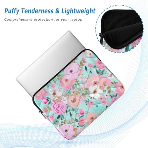 Funda para portátil 13-14 pulgadas flores rosa azul resistente miniatura 5