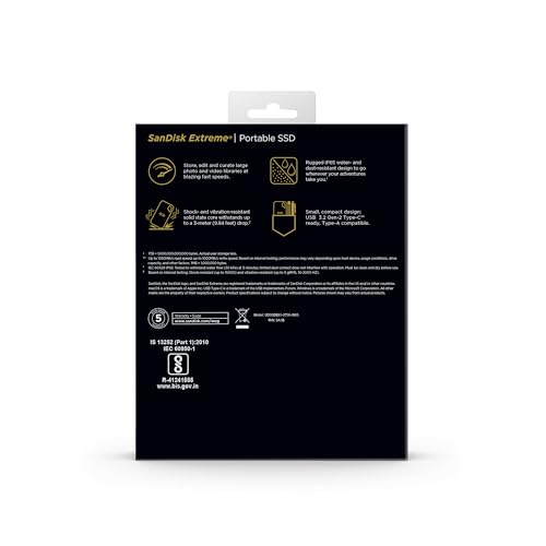 Image of SanDisk Extreme Portable SSD, 2TB, Royal Blue, Upto 1050MB /s R & 1000MB /s W, IP65, 3Meter Drop Resistance, HW Protection, 5 Y Warranty