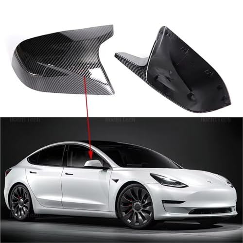 Coque rétroviseur voiture Tesla Model 3 2017-2023 noir carbone - 2