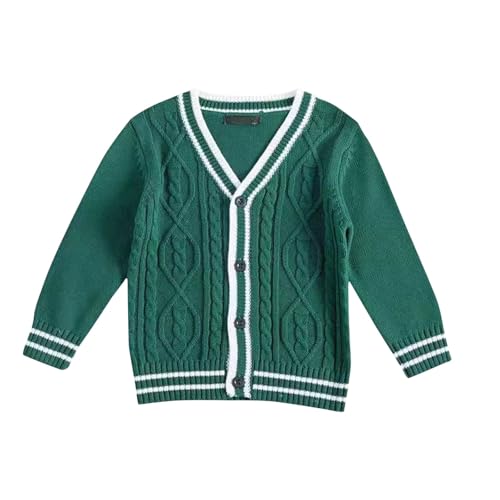 Girls Boys Lightweight Cardigans Long Sleeve Button Down Knitting Sweaters Jumpers with Pockets for Fall Winter