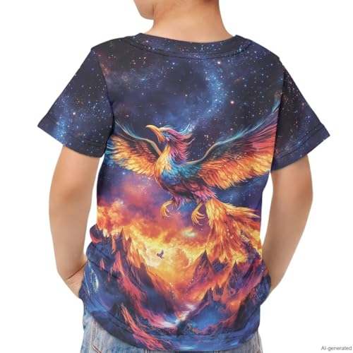 Image of WELLFLYHOM Kids Tshirts Girls Boys Short Sleeve Crewneck Tees Shirts Casual Sport Pullover Tops Size 3-16 Years