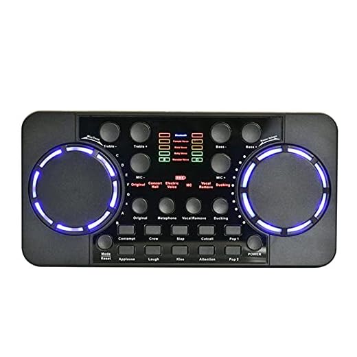 CALIDAKA Professional Live Sound Card V300 Pro Sound Card Bluetooth 4.0 Noise Reduction Live Broadcast Sound Card Audio Mixer for Live Streaming Podcast Singing on Cell Phone Computer