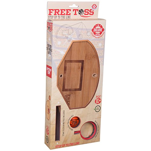 Tiki Toss Basketball and Hoop Deluxe Swing Game Free Toss- Be The First to Swing A Basket 100% Bamboo Party Game (with Telescoping Pole)