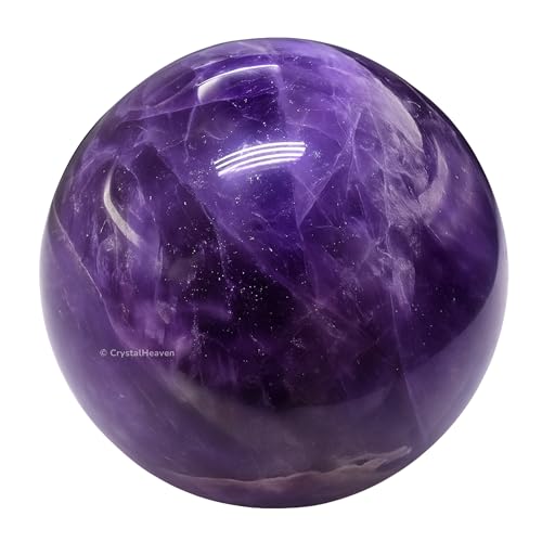 Image of Certified Amethyst Crystal Ball for Meditation | Premium Crystal Vastu Items for Home and Feng Shui Items for Good Luck - Pooja Supplies and Spiritual Practices (1.5 inch Inch)