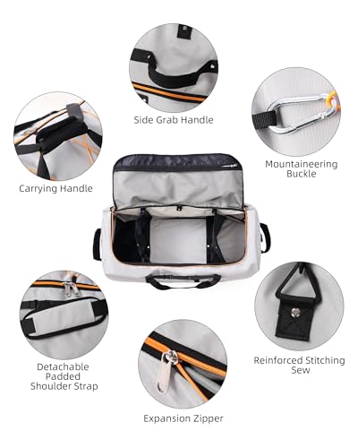 32" Soft-Sided Foldable Wheeled Travel Duffel Bag,Expandable 110L to 140L Rolling Cargo Bag with 2 Wheels and Multiple Pockets (001-Gray)3