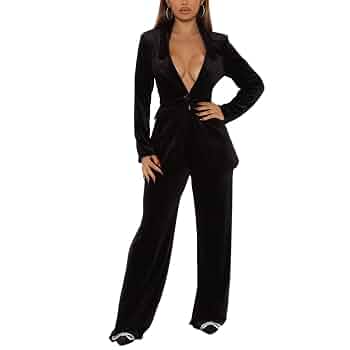 Tailleur In Velluto Donna 2 Pezzi - Giacca E Pantaloni Eleganti Per Ufficio, Completo Slim Fit, Comodo E Classico