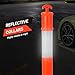 GarveeTech Delineator Post with Base 6 Pack, 45 in Portable Orange Traffic Delineator Posts Cones with Reflective Collars for Driving Practice and Construction Work