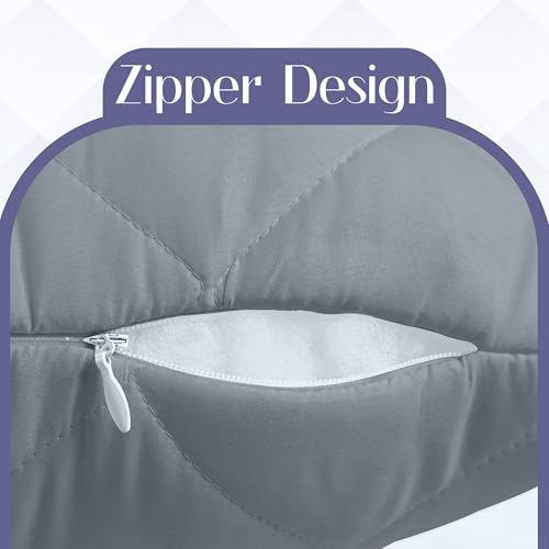 Utopia Bedding Poduszka do Spania na Boku 40 x 145 cm, Pikowane Poduszka na Ciała, Długa Poduszka Ciążowa do Wsparcia Ciążowego, Poduszka do Ciała Dla Osób Śpiących na Boku (Szary)