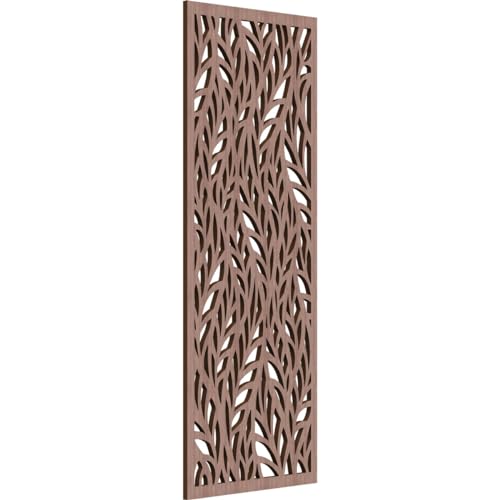 Image of 15 3 /8 inchW x 39 3 /8 inchH x 3 /8 inchT Ortonville Decorative Fretwork Wood Wall Panels, Walnut