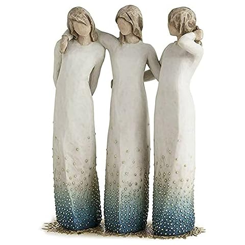 By My Side Sculpted Hand-Painted Figure, 3 Sisters Figurines and Statues, My Sister, My Friend, Resin Desktop Ornament Home Decorative Gift for Friends Cover