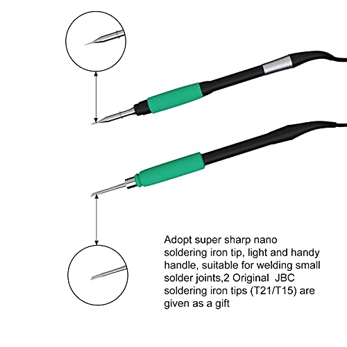 Sugon T3602 Soldering Station ,240W 2 in 1 Digital Solder Iron Station with 2 JBC Soldering Iron Tips ,212℉-845℉ Adjustable Temperature C/F,Auto Sleep and Calibration Support,Rapid Heating 110V