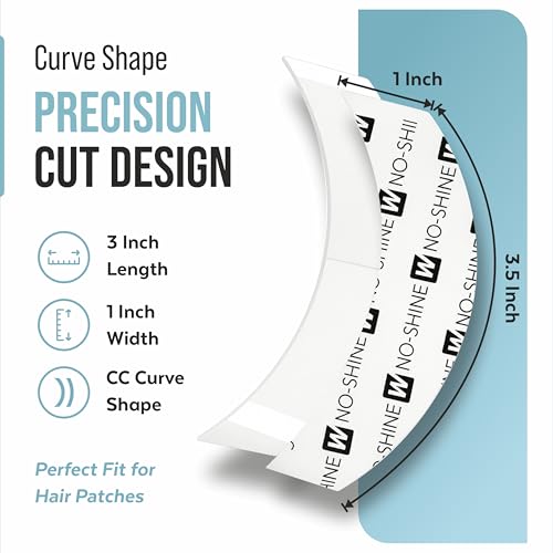 Image of SAFEHOLD Walker Tape Ultra Hold Hair Patch Tape C-Cut 36 Pcs Double Sided | Invisible Waterproof Finish, Strong Hold Up To 2-4 Weeks, Easy To Apply & Remove For Wigs & Hair Systems