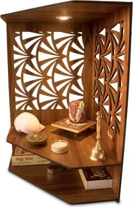 Miniatura 4 de Mandir para el hogar Templo de madera con foco LED Templo de pared Templo Hogar Pooja Ghar Puja Templo Mandir Pooja Mandir Pooja Mandir Pooja Mandir