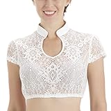 🍺【Dauerhafte Passform】Die dirndlbluse spitze besteht aus 100 % Nylongewebe, das eine glatte Textur hat, sich angenehm anfühlt, nicht leicht knittert und ein tolles Tragegefühl vermittelt. Der Nylonstoff passt sich perfekt an den Körper an und sorgt für ein besseres Tragegefühl.