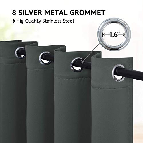 Image of COSVIYA Grommet Room Darkening Dark Grey Curtains 84 inch Long for Bedroom | Light Blocking Insulated Thermal Curtains for Living Room, Blackout Thick Polyester Window Drapes,52x84 inches, 2 Panels