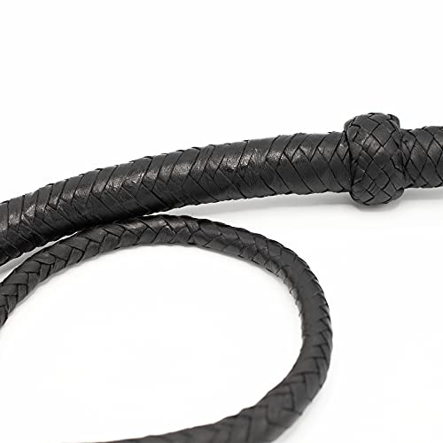 04 pieds longue tresse 08 Bull whip en cuir véritable robuste bullwhip Noir